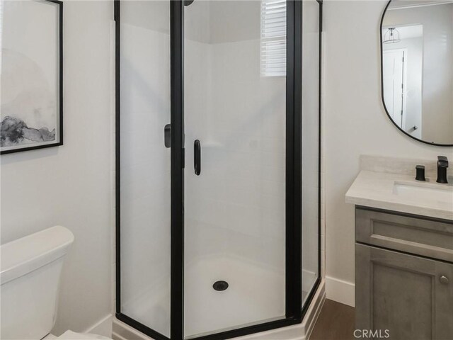 619 E Walnut, Monrovia, CA 91016 - bathroom with a stall shower, toilet, and vanity