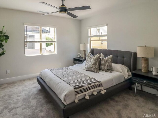 619 E Walnut, Monrovia, CA 91016 - bedroom featuring carpet floors, baseboards, and ceiling fan
