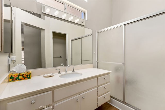 6249 Firestone Cir, Banning, CA 92220 - bathroom featuring vanity and a shower stall