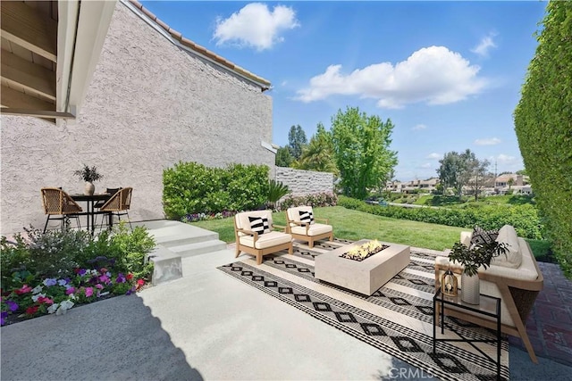 4424 Park Jazmin, Calabasas, CA 91302 - view of patio featuring a fire pit