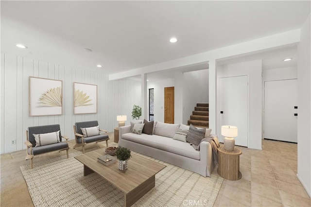 4424 Park Jazmin, Calabasas, CA 91302 - living area featuring stairway and recessed lighting