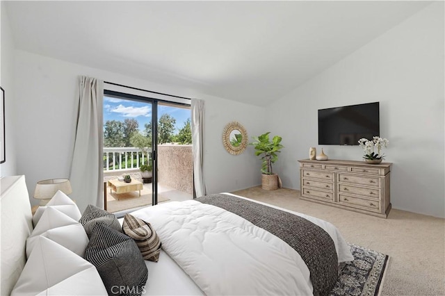 4424 Park Jazmin, Calabasas, CA 91302 - bedroom featuring access to outside, vaulted ceiling, and carpet floors