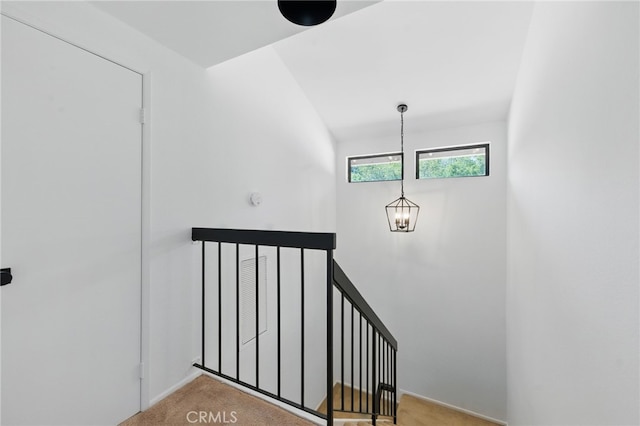 4424 Park Jazmin, Calabasas, CA 91302 - stairway with carpet and a chandelier