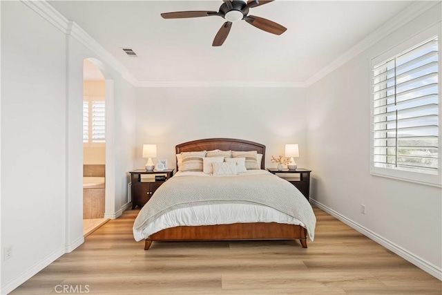 23911 Brio Ct, Valencia, CA 91354 - bedroom with crown molding, light wood-type flooring, and baseboards