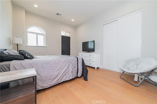 451 Avenida Esplendor, Walnut, CA 91789 - bedroom with light wood-style floors, a closet, and recessed lighting