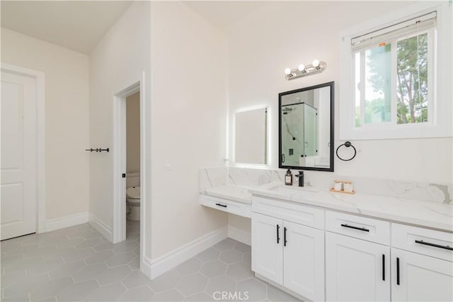 451 Avenida Esplendor, Walnut, CA 91789 - bathroom with toilet, a shower stall, vanity, and tile patterned floors
