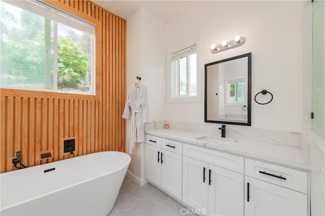 451 Avenida Esplendor, Walnut, CA 91789 - bathroom featuring a freestanding bath, tile patterned floors, and vanity