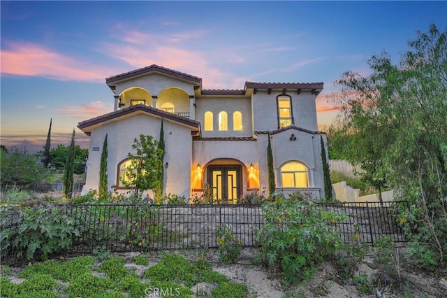 451 Avenida Esplendor, Walnut, CA 91789 - mediterranean / spanish-style home featuring stucco siding, a tiled roof, and french doors