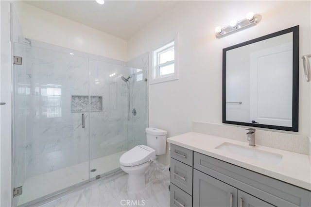 451 Avenida Esplendor, Walnut, CA 91789 - full bath with marble finish flooring, vanity, and a marble finish shower