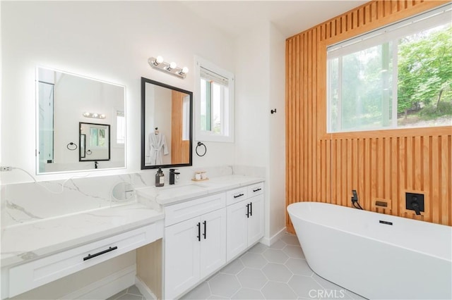 451 Avenida Esplendor, Walnut, CA 91789 - full bathroom featuring vanity, a soaking tub, and tile patterned floors