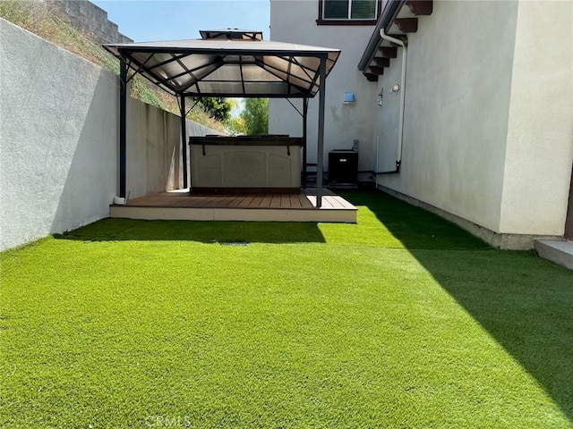 451 Avenida Esplendor, Walnut, CA 91789 - view of grassy yard with a gazebo and a wooden deck