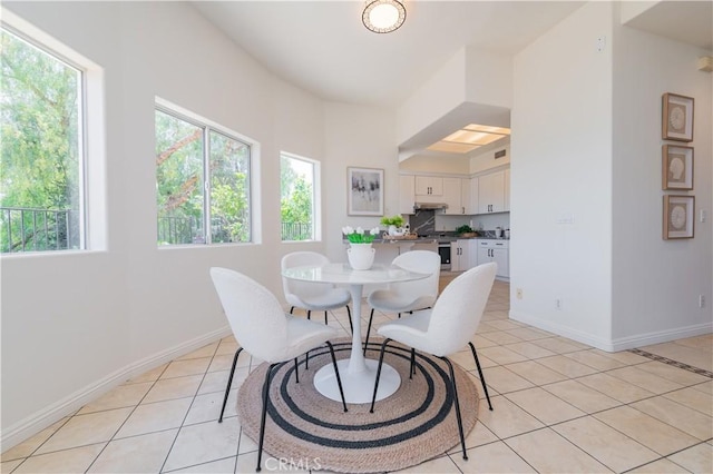 338 Calle Vis, Walnut, CA 91789 - dining space with light tile patterned floors and baseboards