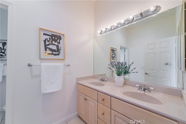 338 Calle Vis, Walnut, CA 91789 - bathroom with double vanity and tile patterned floors