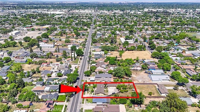 442 R St, Merced, CA 95341 - aerial view of property's location featuring property parcel outlined