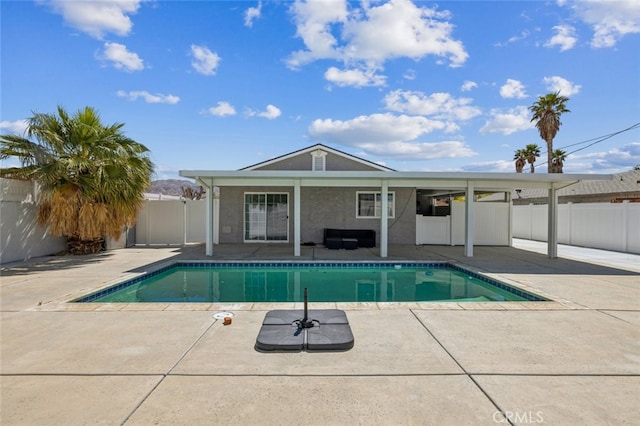 15025 Avenida Ramada, Desert Hot Springs, CA 92240 - view of swimming pool with a patio area and a fenced backyard