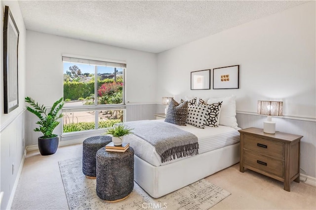 27005 Diamondhead Ln, Rancho Palos Verdes, CA 90275 - bedroom with carpet, a wainscoted wall, and a textured ceiling