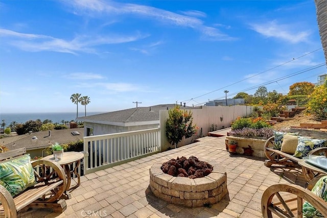 3602 S Walker Ave, San Pedro, CA 90731 - view of patio / terrace featuring a fire pit and fence