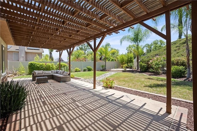 2 Corte Lateuza, Lake Elsinore, CA 92532 - view of patio / terrace with a pergola and outdoor lounge area