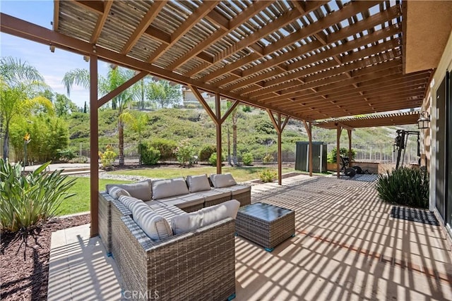 2 Corte Lateuza, Lake Elsinore, CA 92532 - fenced backyard with a patio and outdoor lounge area