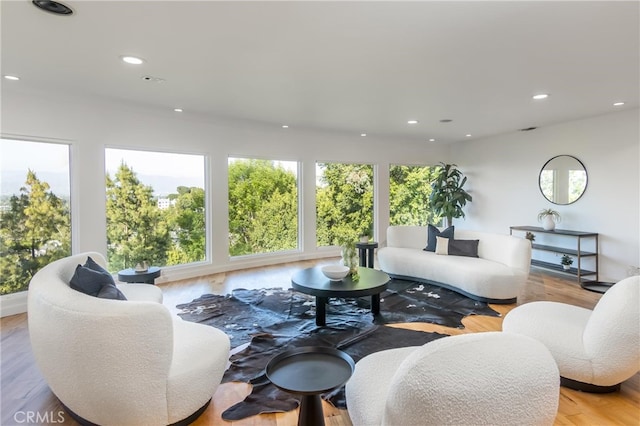 3828 Alomar Dr, Sherman Oaks, CA 91423 - living area featuring recessed lighting and wood finished floors