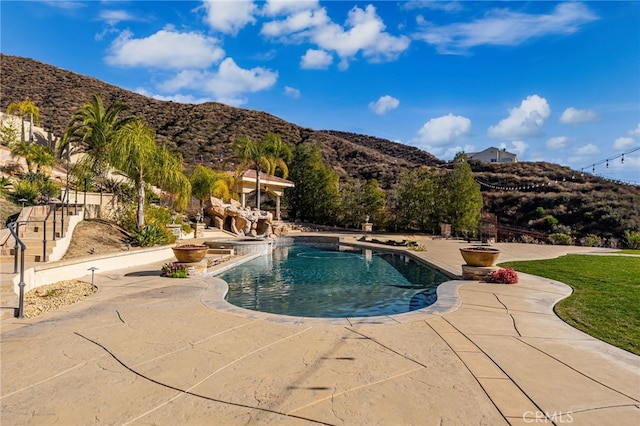475 W 26th St, Upland, CA 91784 - outdoor pool with a mountain view and a patio