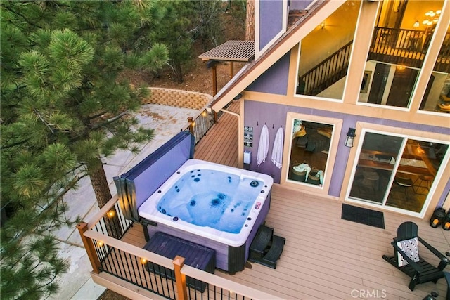 43620 Colusa Dr, Big Bear Lake, CA 92315 - deck featuring a hot tub