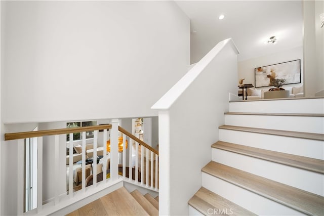 59 Cape Victoria, Aliso Viejo, CA 92656 - staircase with wood finished floors and recessed lighting