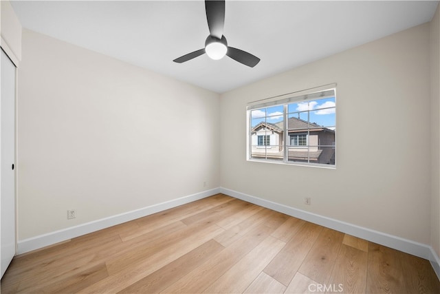 59 Cape Victoria, Aliso Viejo, CA 92656 - spare room with baseboards, light wood-style flooring, and ceiling fan