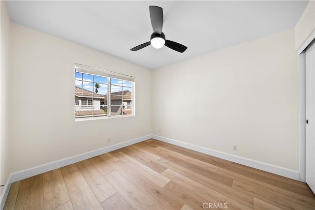 59 Cape Victoria, Aliso Viejo, CA 92656 - empty room with baseboards, light wood-type flooring, and ceiling fan