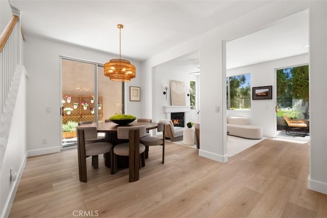 59 Cape Victoria, Aliso Viejo, CA 92656 - dining space featuring light wood finished floors, healthy amount of natural light, and a glass covered fireplace