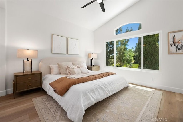 59 Cape Victoria, Aliso Viejo, CA 92656 - bedroom with wood finished floors, high vaulted ceiling, and ceiling fan