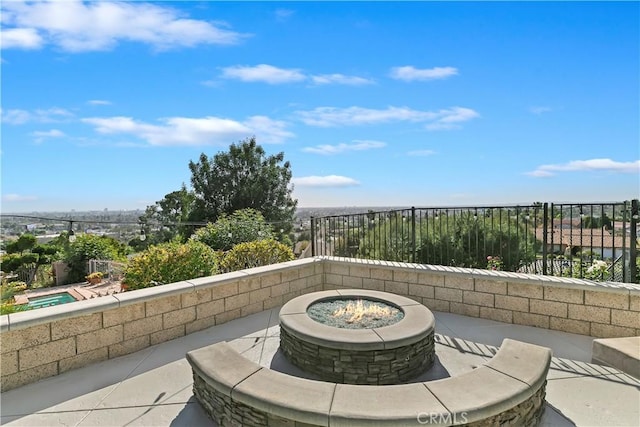 2546 N Orange Hill Ln, Orange, CA 92867 - view of patio / terrace with a fire pit and fence