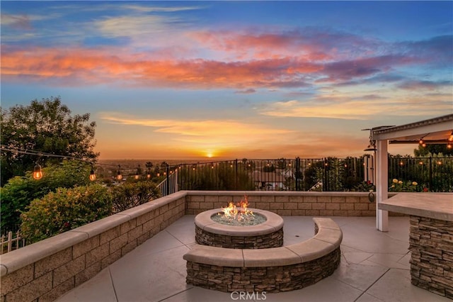 2546 N Orange Hill Ln, Orange, CA 92867 - view of patio / terrace featuring a fire pit and fence