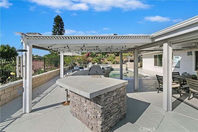 2546 N Orange Hill Ln, Orange, CA 92867 - view of patio / terrace featuring fence and outdoor dining space