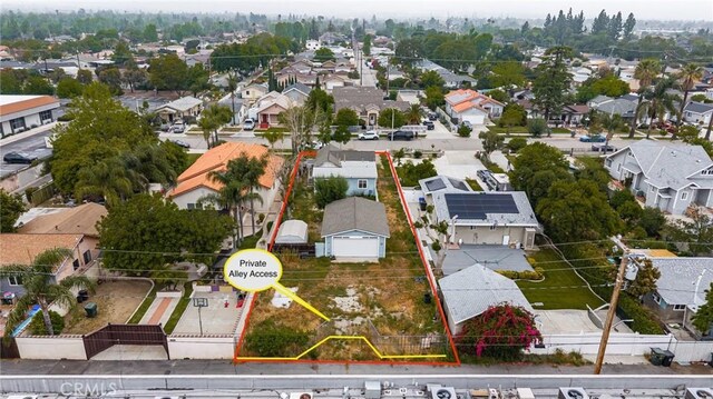 368 W St, Upland, CA 91786 - aerial view of residential area with property boundaries highlighted