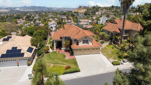 aerial view of residential area
