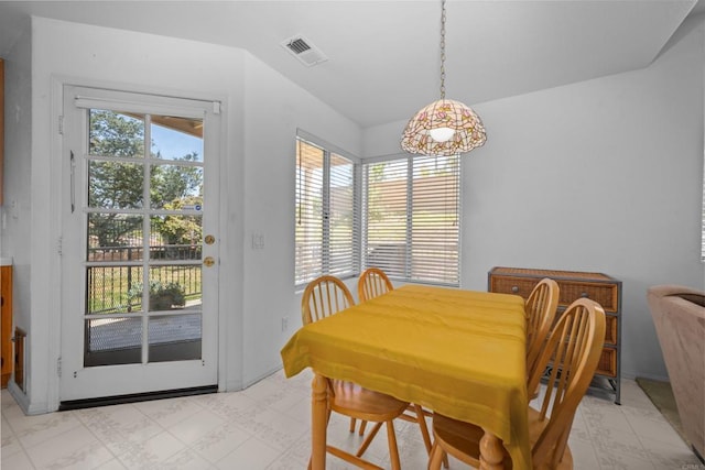 dining room with light flooring