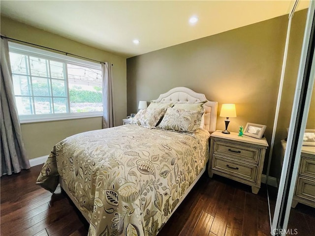 10061 Cozycroft Ave, Chatsworth, CA 91311 - bedroom with dark wood finished floors, baseboards, and recessed lighting