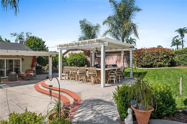 view of patio with a pergola