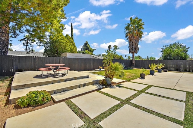 view of patio / terrace with a fenced backyard