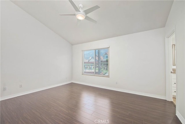 9788 Balaton St, Rancho Cucamonga, CA 91737 - spare room featuring lofted ceiling, ceiling fan, and dark wood-style flooring