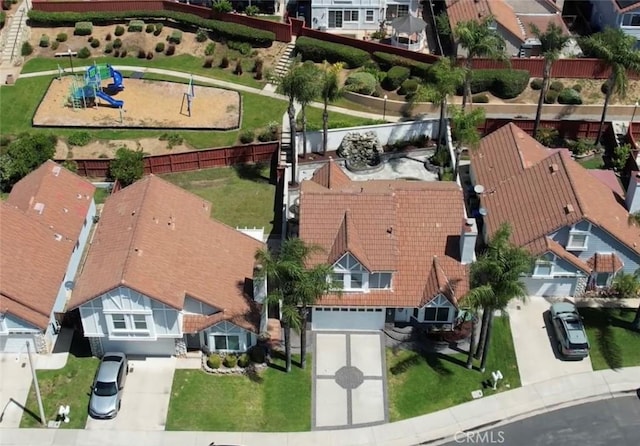 aerial perspective of suburban area