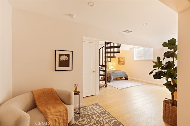 479 Crane Blvd, Los Angeles, CA 90065 - living area with stairs, light wood-type flooring, and baseboards