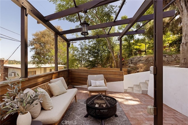 479 Crane Blvd, Los Angeles, CA 90065 - sunroom / solarium with cooling unit and an outdoor living space with a fire pit