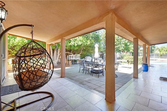 22329 Plummer St, Chatsworth, CA 91311 - view of patio with outdoor dining area and fence