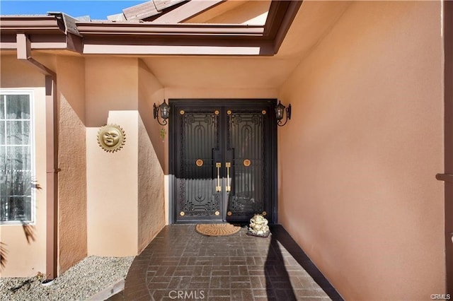 22329 Plummer St, Chatsworth, CA 91311 - property entrance with french doors and stucco siding