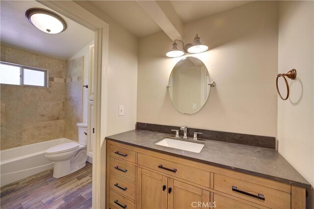 810 Meinecke Ave, San Luis Obispo, CA 93405 - bathroom with wood finished floors, vanity, and tub / shower combination