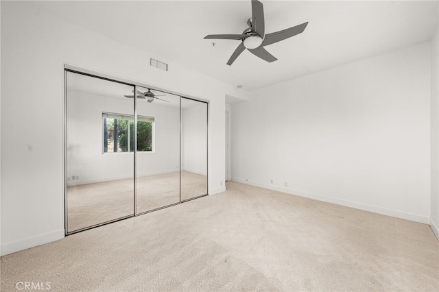 4462 Fallsbrae Rd, Fallbrook, CA 92028 - unfurnished bedroom with carpet flooring, a closet, a ceiling fan, and baseboards