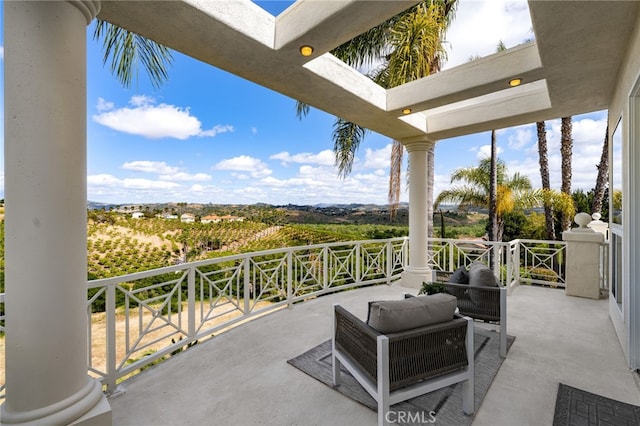 4462 Fallsbrae Rd, Fallbrook, CA 92028 - view of patio / terrace featuring a balcony and an outdoor living space