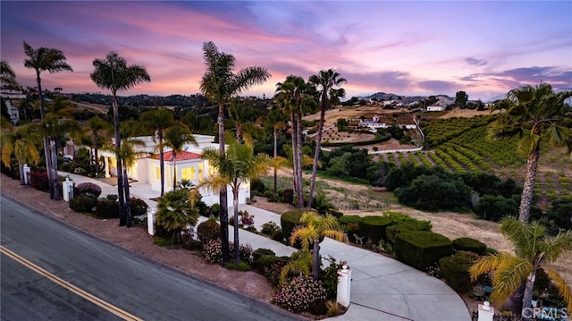 4462 Fallsbrae Rd, Fallbrook, CA 92028 - aerial view at dusk of a view of countryside